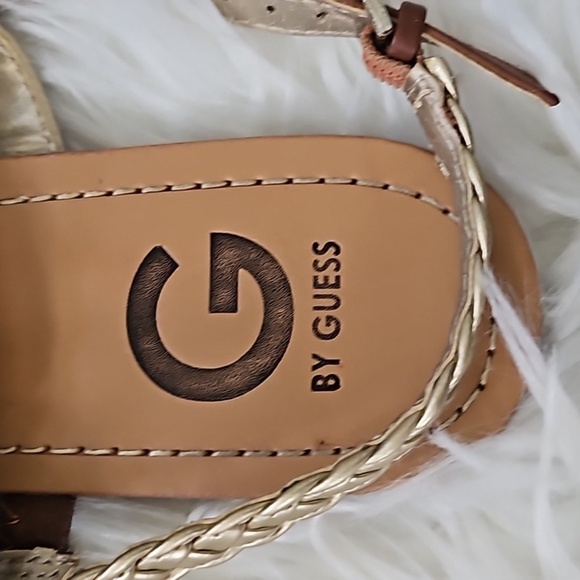 Guess Brown and Gold Braided Sandals with Buckle Accent - Picture 11 of 15